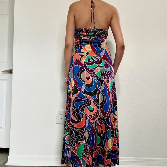 Rampage vibrant and bold late 2000s halter maxi dress - Picture 2 of 8